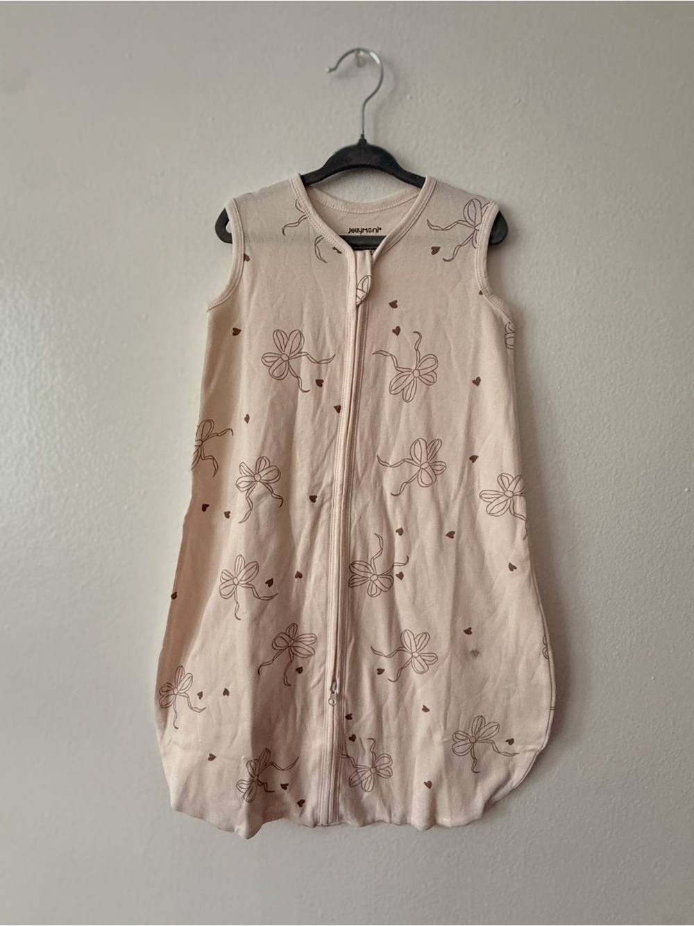 Sleeveless Floral Zip-Front Dress in Light Pink